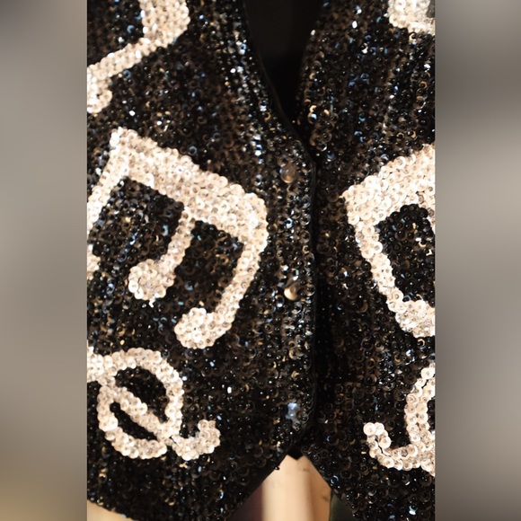 Vintage Sequin Music Note Vest - Picture 4 of 10